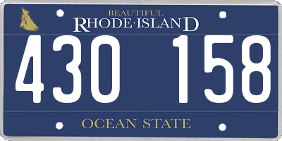 RI license plate 430158