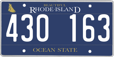 RI license plate 430163