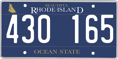 RI license plate 430165