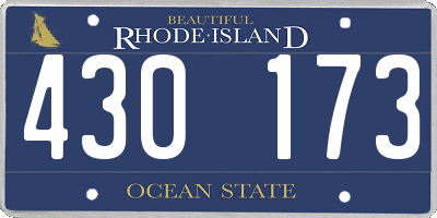 RI license plate 430173