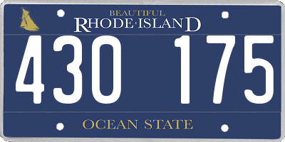 RI license plate 430175