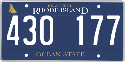 RI license plate 430177
