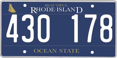 RI license plate 430178