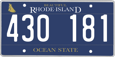 RI license plate 430181