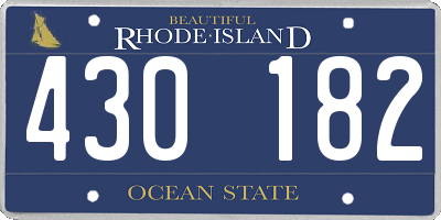 RI license plate 430182