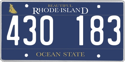 RI license plate 430183