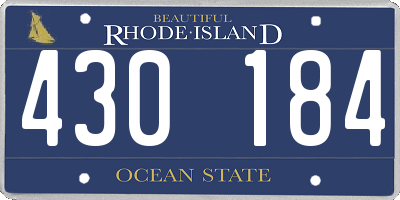RI license plate 430184