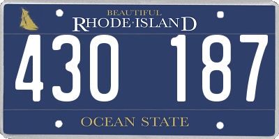 RI license plate 430187