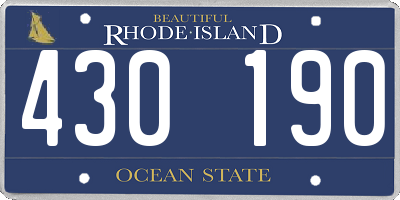 RI license plate 430190