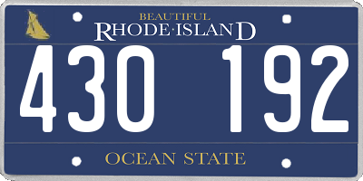 RI license plate 430192