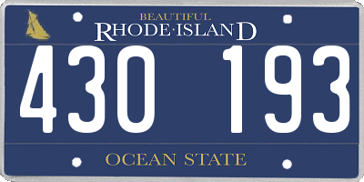 RI license plate 430193