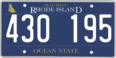 RI license plate 430195