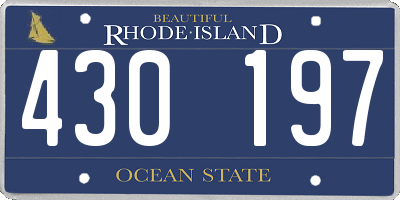 RI license plate 430197