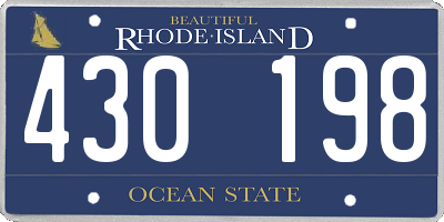 RI license plate 430198