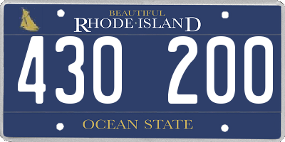 RI license plate 430200