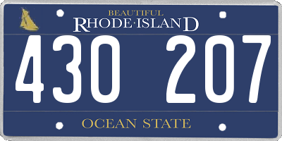 RI license plate 430207