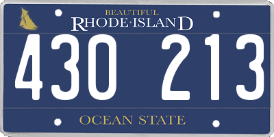 RI license plate 430213