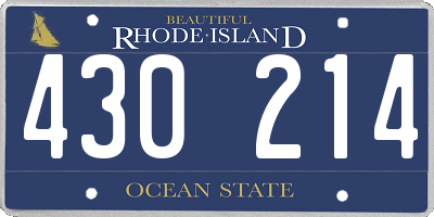 RI license plate 430214