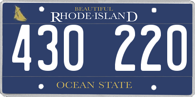 RI license plate 430220