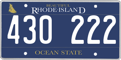 RI license plate 430222