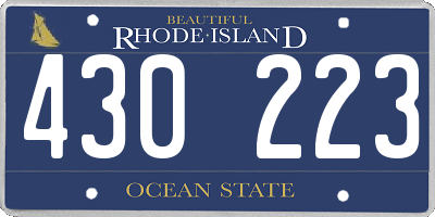 RI license plate 430223