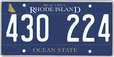 RI license plate 430224