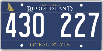 RI license plate 430227
