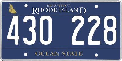 RI license plate 430228