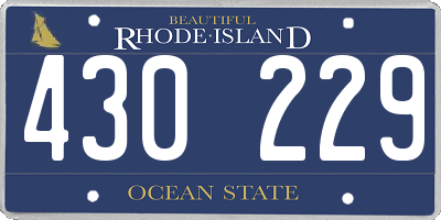 RI license plate 430229