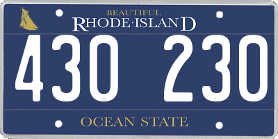 RI license plate 430230
