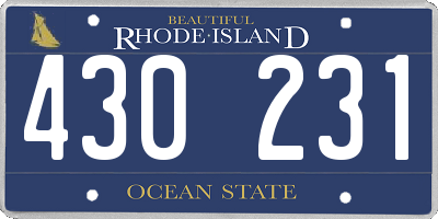 RI license plate 430231