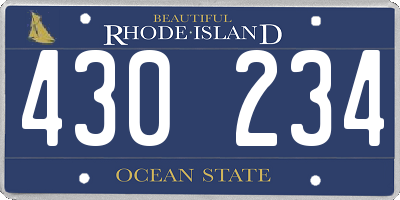RI license plate 430234