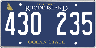 RI license plate 430235