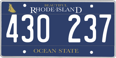RI license plate 430237