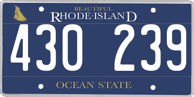RI license plate 430239