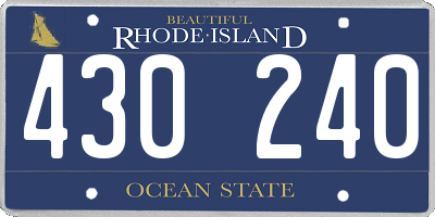 RI license plate 430240