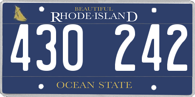 RI license plate 430242