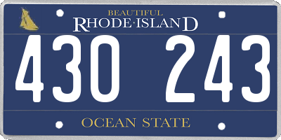 RI license plate 430243