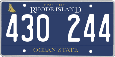 RI license plate 430244