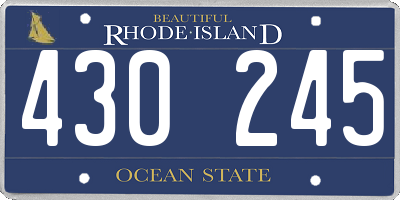 RI license plate 430245