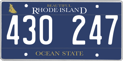 RI license plate 430247
