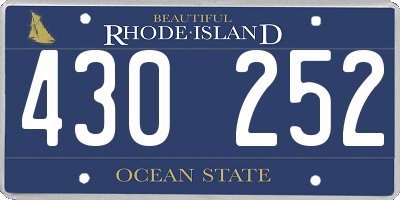 RI license plate 430252