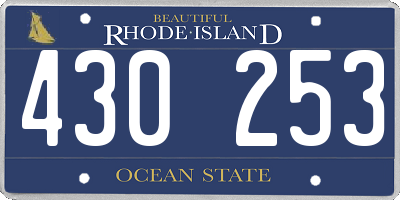 RI license plate 430253