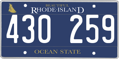 RI license plate 430259