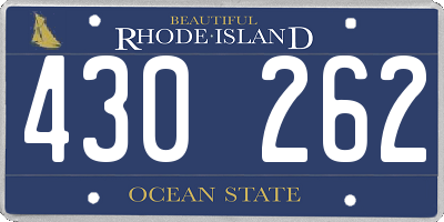 RI license plate 430262