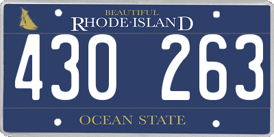 RI license plate 430263