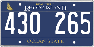 RI license plate 430265