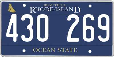 RI license plate 430269