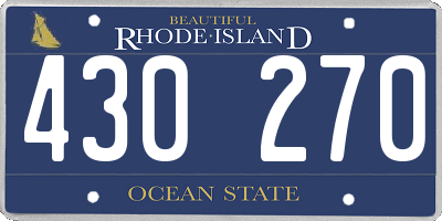 RI license plate 430270