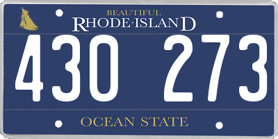 RI license plate 430273